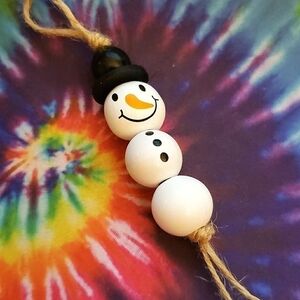 Handmade Wooden Snowman Christmas Tree Ornament Hanging Decor